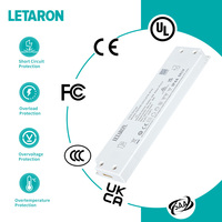 LETARON Transformador de Salida Única 220V 12V 1-50W Impermeable IP44, Fuente de Alimentación LED Super Delgada para Iluminación de Espejos de Baño