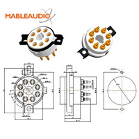 MAEZ0030 EZ-1108B GZC8-D EIZZ Prises en céramique plaquées or à 8 broches pour KT66 KT88 6SN7, à vis, pour amplificateurs Hifi DIY