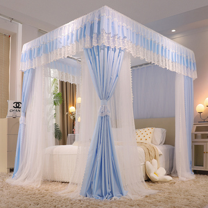 Mới hai lớp giường tán với que Rèm kem ren lưới chống muỗi cho phong cách hoàng gia, Chặn ánh sáng và chống muỗi - Product Image 4