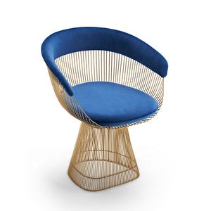 Современное домашнее металлическое кресло из нержавеющей стали с рамкой, Роскошная ткань, бархатные кресла для гостиной - Product Image 3