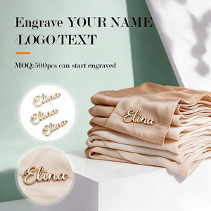 Etiqueta de Metal Personalizada para Coser, Etiqueta de Metal Dorada para Hijab, Bufanda, Abaya, Prenda - Product Image 1