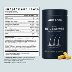 Cápsulas para el Cabello para Hombres OEM, Biotina, Zinc, Selenio, Colágeno, Densidad del Cuero Cabelludo, Vitaminas A, C, D, E, Suplemento Natural de Nutrición Diaria - Product Image 3