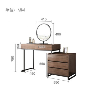 Nouvelle conception de <span class=keywords><strong>coiffeuse</strong></span> en bois <span class=keywords><strong>brun</strong></span> et métal, moderne - Product Image 6
