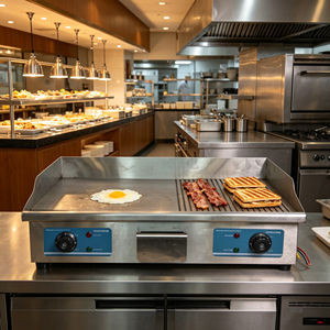 Electric Stainless Steel <b>Griddle</b> Commercial <b>Flat</b> <b>Top</b> Grill 4.4kW 220-240V Countertop Cooking Equipment - Product Image 2