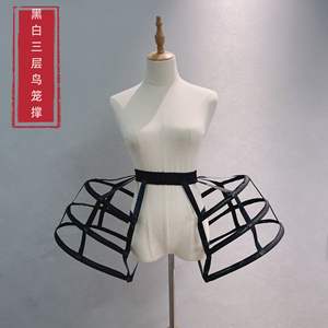 Baroque creux <span class=keywords><strong>noir</strong></span> blanc cage à oiseaux agitation 3 cerceaux Crinoline Lolita Banquet Costume robe de bal Performance <span class=keywords><strong>jupon</strong></span> spécial - Product Image 3