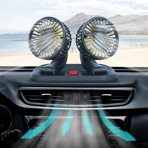 Car <b>Fan</b> USB/12V/24V Double-<b>head</b> Adjustable 360. Car <b>Fan</b> Silent 2-speed Multi-functional Temporary Parking Card Car <b>Fan</b> - Product Image 5