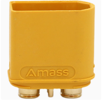 Véritable Amass XT90(2 + 2) Connecteurs mâles PB Plaqué or High Current Dual Signal Pin pour Smart Device XT90(2 + 2) Connecteur PB-M