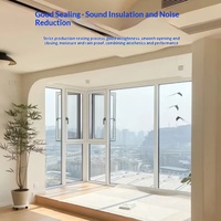 Fenêtre à battant en alliage d'aluminium à pont thermique personnalisée, insonorisée, avec verre trempé, design postmoderne, pour balcon, chambre, intérieur