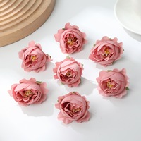 Têtes de roses réalistes de 4,5 cm pour couronnes DIY, fournitures d'artisanat, fleurs artificielles pour l'art du thé et décorations de mariage