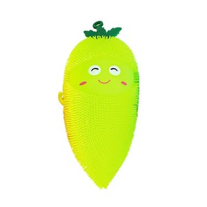 Jincan Cute <b>Luminous</b> Smiling Face Carrot Inflatable <b>Ball</b> Vent Toy Hairy Soft Rubber Elastic Flash for Age Range 5-7 Years - Product Image 6