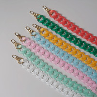 Chaîne de sac en acrylique couleur bonbon, sangle détachable tendance pour sac à main, pochette, remplacement DIY