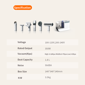 ספק במפעל חתול כלב מטפח שיכת שיער חיתוך קליפר גוזם 6 מברשות כלי שקט חיות מחמד טיפוח שיער ערכת שואב אבק - Product Image 3
