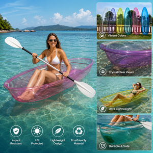 Kayak transparent coloré en cristal 2,44 m pour une personne, canoë en PC pour séance photo de <span class=keywords><strong>mariage</strong></span>, site panoramique, <span class=keywords><strong>d</strong></span>érive aquatique - Product Image 1