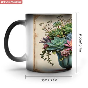 Frosted Black <b>Ceramic</b> Mug 11oz Heat Color Changing Blank <b>Cup</b> For Gift Shop Supply - Product Image 1