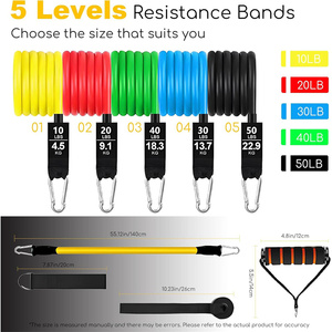 Juego de Bandas de Resistencia para Entrenamiento en 5 Colores con Sistema de Anclaje a la Puerta - Product Image 4