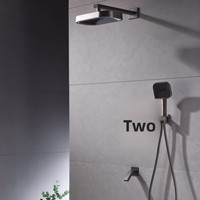 Ensemble de douche thermostatique en laiton dissimulé avec cartouche céramique, finition brossée, pour usage domestique et hôtelier, installation murale