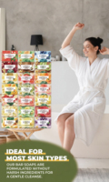 Collection de Savons Artisanaux Hydratants et Nettoyants en Profondeur aux Huiles Essentielles et aux Fruits, Personnalisables OEM/ODM, Idéale pour Cadeau