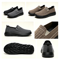 Chaussures décontractées légères pour hommes en tissu tissé, à enfiler, avec semelle épaisse amortissante et empeigne respirante, idéales pour la marche quotidienne en extérieur