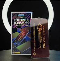Protection d'écran en verre trempé coloré dégradé pour la confidentialité 25 °   Film anti-espion pour iPhone X-17 Pro Max 0,33 mm ESD Anti-Spy