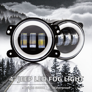 ไฟตัดหมอก LED H11 ขนาด 4 นิ้ว รุ่นใหม่ สำหรับ Wrangler พร้อมวงแหวนสีขาว/เหลืองแบบ Angel Eyes กันน้ำ สำหรับตกแต่งรถยนต์ - Product Image 2