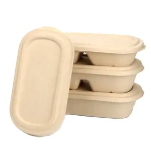 도매 점심 생 분해성 종이 그릇 용기 도시락 상자
