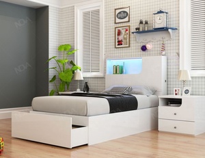 NOVA White Dormitorio Lit LED taille complète <span class=keywords><strong>Chambre</strong></span> à coucher complète Ensemble de meubles pour adultes/enfants - Product Image 3