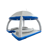 Plate-forme de tennis de sport aquatique de terrain de pickleball d'île flottante gonflable pour des équipements d'amusement de jet ski et de natation