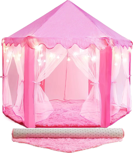 Carpa de Princesa en Oferta, Casa de Juegos Grande para Niñas, Castillo de Juegos con Luces, Juguete para <span class=keywords><strong>Niños</strong></span>, Juegos Interiores y Exteriores, Personalizable - Product Image 1