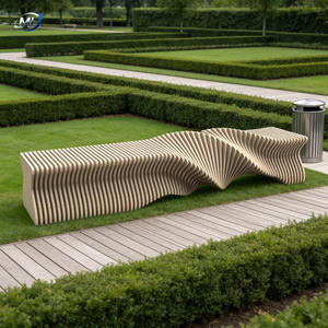 Parametric Solid Wood <b>Bench</b> Modern Outdoor Public Seating CNC Cut <b>Leisure</b> <b>Bench</b> for Park & Mall Landscape Projects - Product Image 1