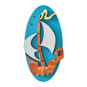 Mediterranean Style Wooden <b>Wall</b> <b>Hooks</b> Oval Shape Multi Piece Package Home Decoration Key Holder Coat <b>Rack</b> Scenic Design - Product Image 4