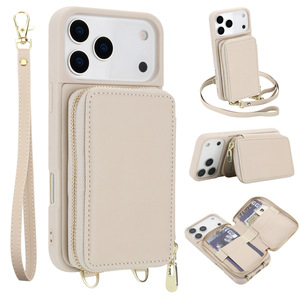전화 가방 지갑 카드 슬롯 홀더 <span class=keywords><strong>iPhone</strong></span> 17 16 15 14 13 <span class=keywords><strong>12</strong></span> Pro Plus 용 긴 스트랩 가죽 케이스가있는 휴대 전화 지갑 - Product Image 5