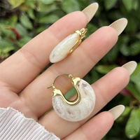 Boucles d'oreilles en acrylique en forme de U plaqué or 18 carats en cuivre, plusieurs styles pour les vêtements quotidiens des femmes, cadeaux rétro élégants
