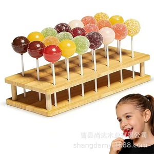 Estante vertical de madera para almacenar dulces, soporte de escritorio para piruletas de chocolate, expositor de espino glaseado - Product Image 1