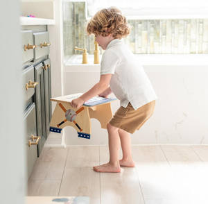 <span class=keywords><strong>Tabouret</strong></span> d'appoint pour enfants en bois personnalisé de qualité supérieure avec nom pour évier de cuisine - Product Image 4