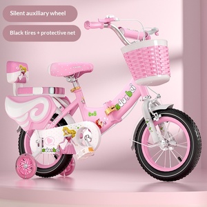 Nieuwe opvouwbare kinderfiets (2-12 jaar) met reflecterende elementen, zijwieltjes, carbonstalen frame, 12-18 inch wielen en veiligheidsbeugels - Product Image 6