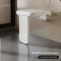 Siège de douche pliant mural en acier inoxydable conforme ADA (US/UE) 2026, design invisible, sécurité handicapés, à base d'urée-formaldéhyde