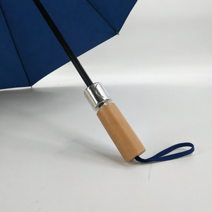 Elegante Paraguas Compacto de Dos Pliegues en Azul Mediterráneo Intenso con Mango de Madera, Ideal para Regalo al Estilo de la <span class=keywords><strong>Riviera</strong></span> Italiana y Uso Diario - Product Image 4
