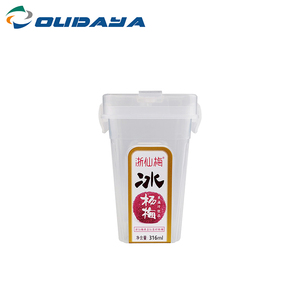 Meilleure vente OUDAYA IML 370ml 44.5g 68mm de diamètre, récipient à thé avec couvercle, forme de tasse cylindrique, PP de qualité alimentaire, logo personnalisable, anti-effraction - Product Image 1