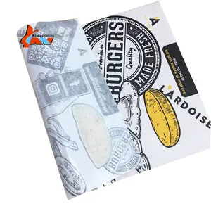 Burger Wrap Paper Pizza Wrapping Paper Deli Food Packaging Waterproof Wrap Burger Custom Printed Wrapping Paper