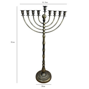 Hanukkah Iron Nine Headed <b>Candlestick</b> Vintage Metal <b>Tall</b> Candle Holder Religious Festival Decoration - Product Image 3