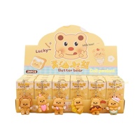 Porte-clés en PVC Ours en peluche crémeux, pendentif de sac à dos en peluche de dessin animé pour étudiant, cadeau en gros, jouet surprise en sachet mystère