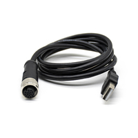 M12 USB-Kabelstecker, männlich/weiblich, elektrischer, wasserdichter, runder Signalstecker aus Kunststoff mit Abschirmung, Modell 17P, 1 m