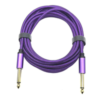 Cable para Guitarra de 5 Metros, 1/4 de Pulgada a 1/4 de Pulgada TS, Conector Mono Jack Recto Macho a Macho de 6.35mm con Conector de Aleación y Trenzado de Nailon