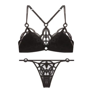 French Sexy Back Bra With Ultra-<b>thin</b> Mesh Embroidery and <b>Wire</b> Free Bra Hot Girl Trendy Lingerie - Product Image 5
