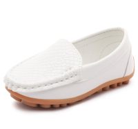 Chaussures scolaires blanches tendance pour garçons avec fermeture à enfiler, semelle intérieure rembourrée, légères et confortables pour toutes les saisons