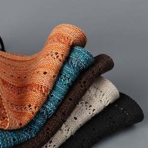 2025 New Fashion High Quality Breathable Hollow Out Knitted <b>Bucket</b> <b>Hat</b> Spring Summer Travel Casual <b>Strings</b> Fisherman <b>Hat</b> - Product Image 4