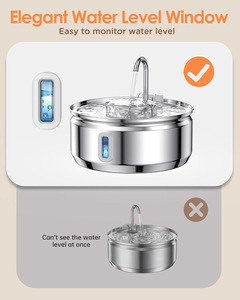 Bán Buôn New Vòng Thép Không Gỉ Vật Nuôi Bát Nhỏ Trong Nhà Nước Dispenser Mèo Đài Phun Nước Không Thấm Nước Uống Trung Chuyển Cho Chó Chim - Product Image 4