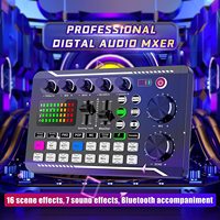 Mezclador de DJ multifuncional profesional, interfaz de Audio de efectos, tarjeta de sonido en vivo para Podcasting