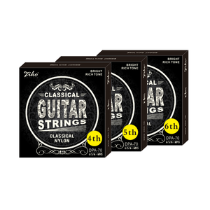 <span class=keywords><strong>Cordes</strong></span> de <span class=keywords><strong>guitare</strong></span> <span class=keywords><strong>classique</strong></span> en nylon transparent plaqué cuivre, tension normale, 1ère à 6ème, revêtement antirouille, vente en gros - Product Image 1