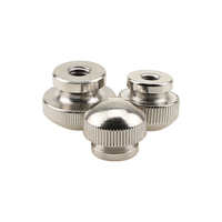 Écrous moletés à tête ronde en acier au carbone et alliage d'aluminium M3 M4 M5 M6 M8, nickelés, à serrage manuel, pour machines